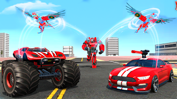 Flying dino car transform game