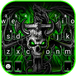 Neon Gothic Skull Keyboard The