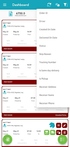 Tasleem Courier Merchant Screen 2