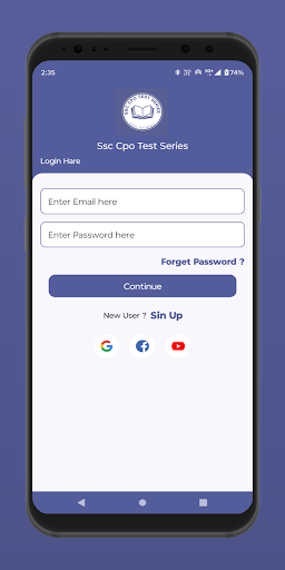 Android application Ssc Cpo Test Series screenshort