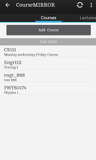 CourseMIRROR v2 Screen 2