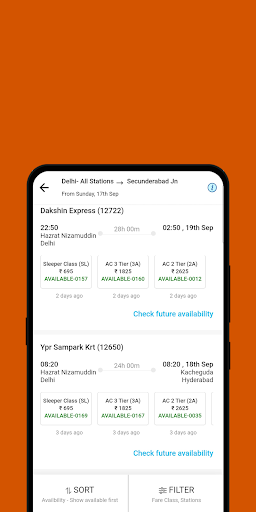 Android application Rail Enquiry Live Train PNR screenshort