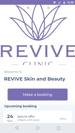 Android application REVIVE Skin and Beauty screenshort