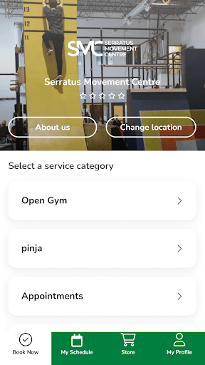 Android application Serratus Movement Centre screenshort
