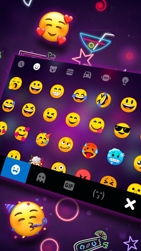 Neon Night Keyboard Background Screen 3