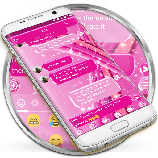 SMS Messages Sparkling Pink 310 Icon