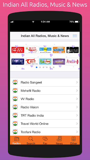Android application Indian All Radios & Music screenshort