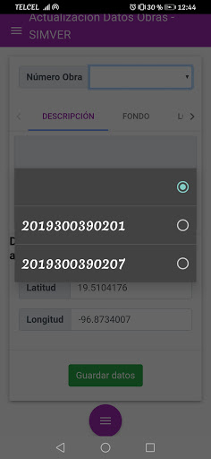 App Georreferenciación Obras Screen 2