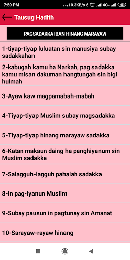 Hadith Tausug Screen 2