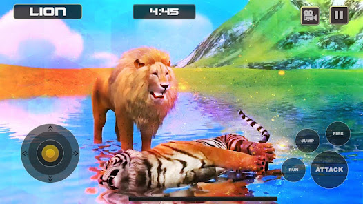 Captura 8 Lion Vs Tiger Wild Animal Simu android