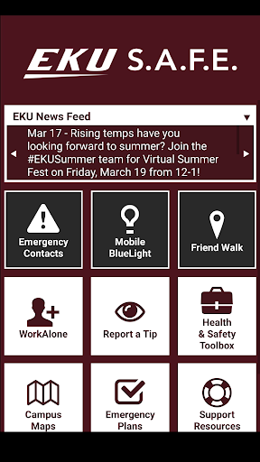 S.A.F.E. - Safety App for EKU Screenshot