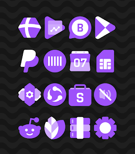 Пурпурно – екранна снимка на пакет с икони