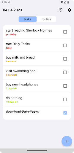 Daily Tasks Screen 2