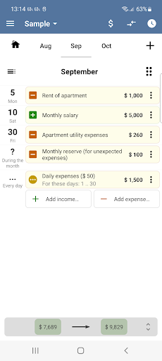 Budget Planner Screen 2