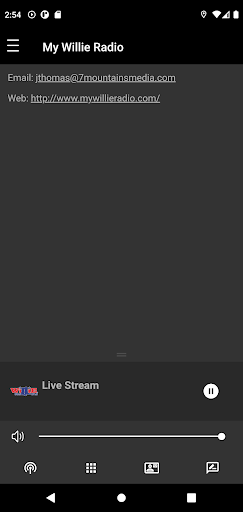 Android application My Willie Radio screenshort