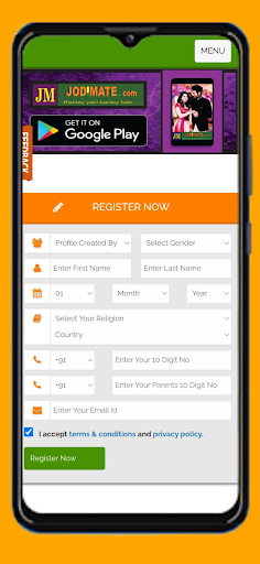 Android application Jodimate Matrimony screenshort
