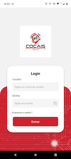 Android application Cocais Rastreamento screenshort