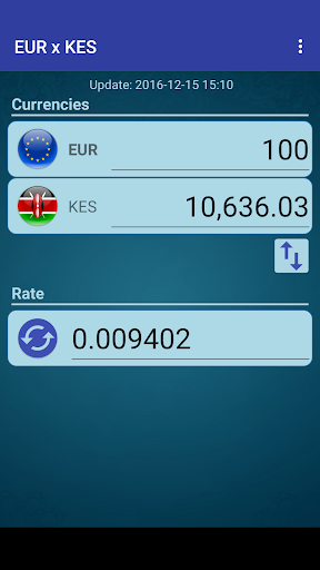 Android application Euro x Kenyan Shilling screenshort