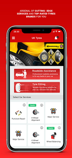 Android application UK Tyres screenshort