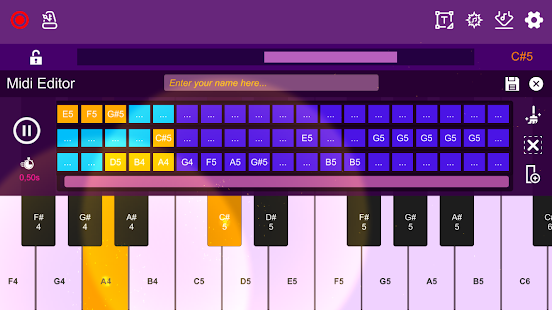 Midi Piano Editor Screenshot