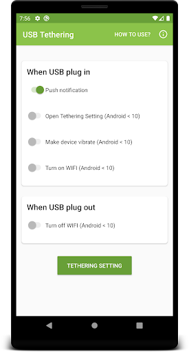 Auto USB Tethering Screen 3