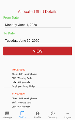 Android application Frontlinehcs screenshort