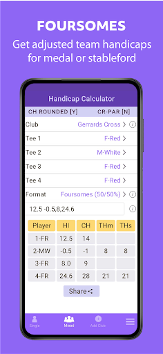 WHS Handicap Calculator Screen 2