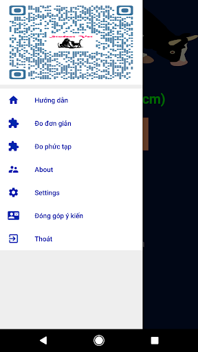 Android application Thước đo khối lượng bò sữa screenshort