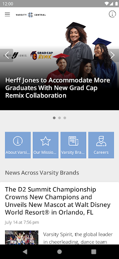 Android application Varsity Central screenshort