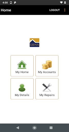 My SBHA Customer App Screen 2
