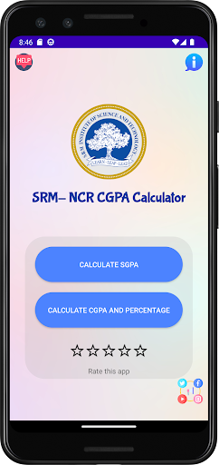 Android application SRM-NCR CGPA Calculator screenshort