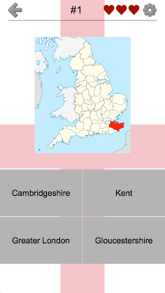 Counties of England - Quiz - Screenshot 1