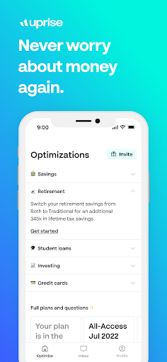 Android application Uprise Money screenshort