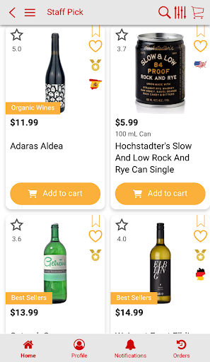 Android application Hamilton Wine House screenshort