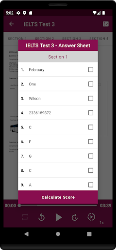Screenshot of IELTS Listening - IELTS Test