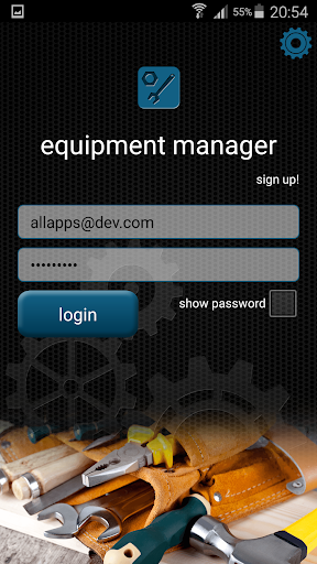 Android application Equipment Manager screenshort