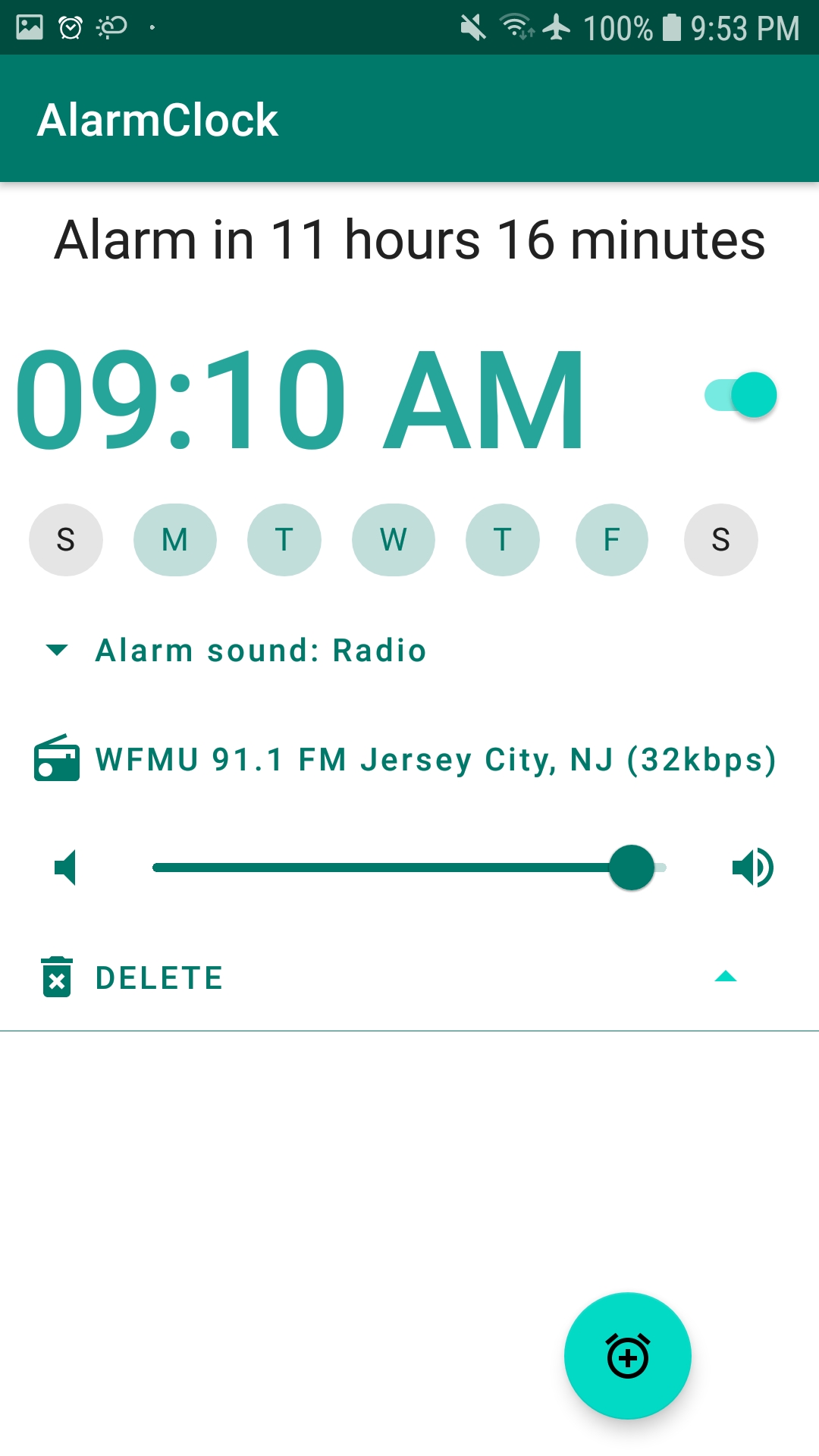 Android application Radio Alarm Clock PRO screenshort