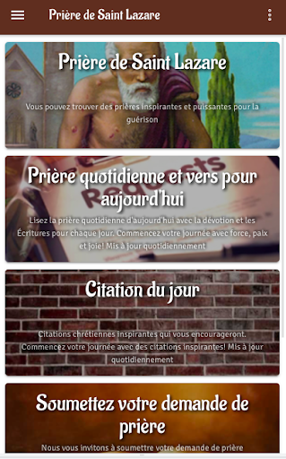 Android application Prière de Saint Lazare screenshort