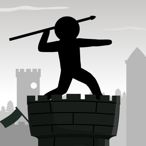 Epic Stickman Knight Hero Logo