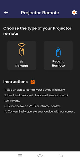 Android application Projector Remote Control screenshort