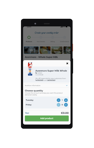 Android application MyMilkman.ie screenshort