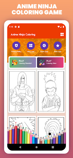 Anime Ninja Coloring Game