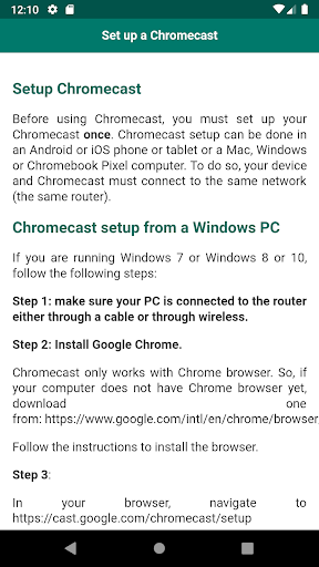 User guide for Chromecast Screen 2