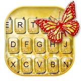 Gold Glitter Butterfly Keyboard Theme icon