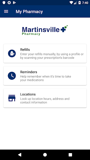 Android application Martinsville Pharmacy screenshort