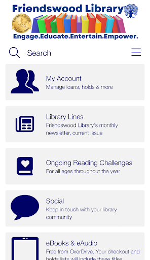 Android application Friendswood Public Library screenshort