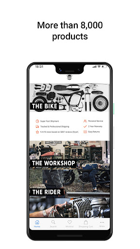Android application CafeRacerWebshop.com screenshort