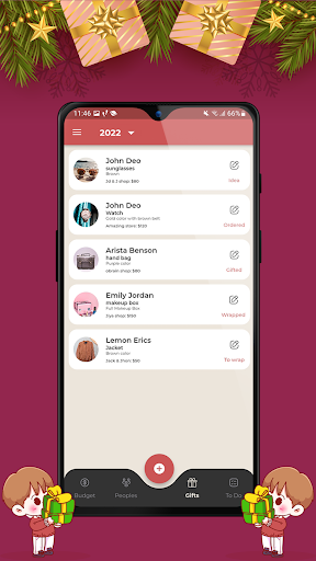 Christmas Gift List Screen 3
