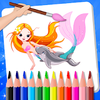 Mermaid Princess Coloring Book With Learn
