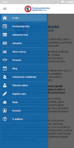 Android application Česká podiatrická společnost screenshort